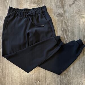 Lululemon On the Fly Jogger Black Woven Fabric Ankle Length Drawcord Waist Sz: 4